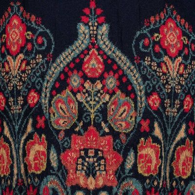 Alternate image for Spring-Themed Floral 100 Baby Alpaca Coat Woven in Peru Heritage Cardigan