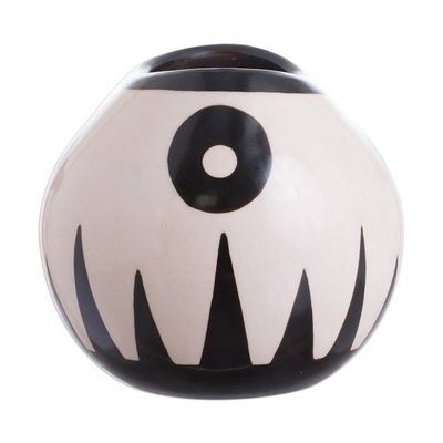 Alternate image for Handmade Chulucanas Ceramic Decorative Vase from Peru Chulucanas Spirit