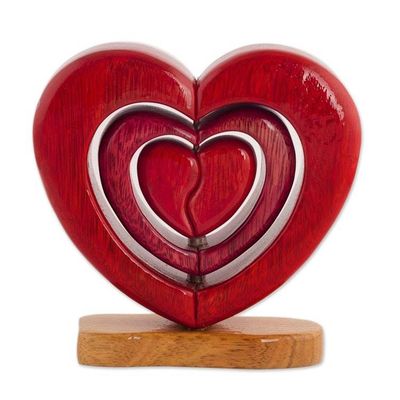 Alternate image for Artisan Crafted Womens Heart Shaped Folk Art Sculpture Heart Trio