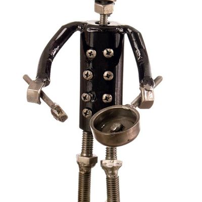 Alternate image for Eco-Friendly Recycled Metal Sculpture of Chef Made in Peru Metallic Flavors