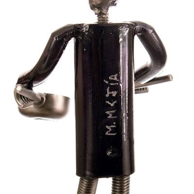Alternate image for Eco-Friendly Recycled Metal Sculpture of Chef Made in Peru Metallic Flavors