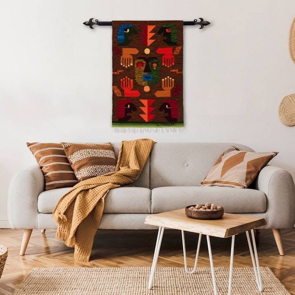 Alternate image for Hand Woven Wool Tapestry from Peru Hands of the Spirit