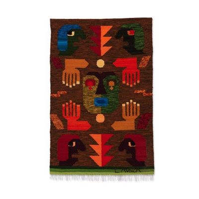 Alternate image for Hand Woven Wool Tapestry from Peru Hands of the Spirit