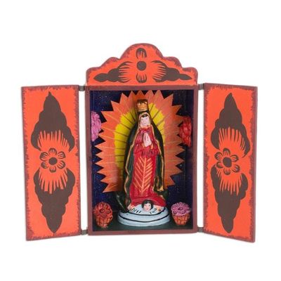 Alternate image for Religious Retablo Sculpture Handamade in Peru Virgin of Guadalupe