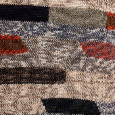 Alternate image for Mens Colorful Patterned 100 Alpaca Pullover from Peru Inca Walls