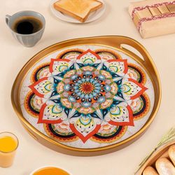 Image for Artisan Crafted Reverse-Painted Glass Tray Healing Colors