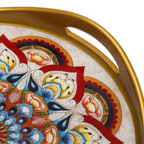 Alternate image for Artisan Crafted Reverse-Painted Glass Tray Healing Colors