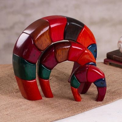 Primary image for Colorful Wood Sculptures from Peru Set of 3 Elephant Arches