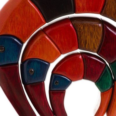 Alternate image for Colorful Wood Sculptures from Peru Set of 3 Elephant Arches