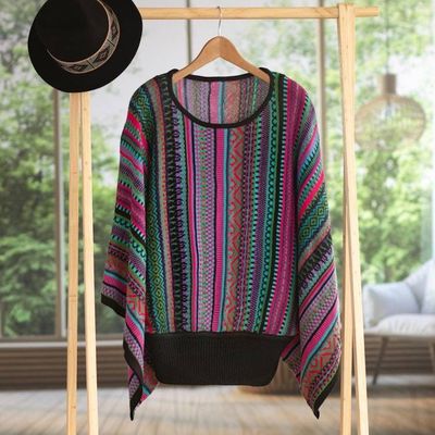 Primary image for Knit Multicolor Striped Pullover Sweater from Peru Butterfly Dance