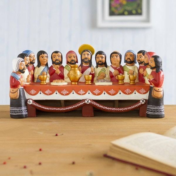 Alternate image for Collectible Religious 12 Apostles and Jesus Sculpture The Last Supper