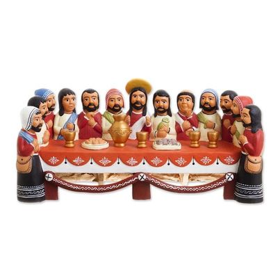 Alternate image for Collectible Religious 12 Apostles and Jesus Sculpture The Last Supper