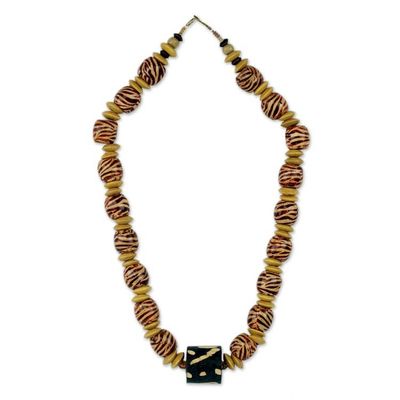 Alternate image for Artisan Crafted Necklace Ghana Beaded Jewelry Desert Bird