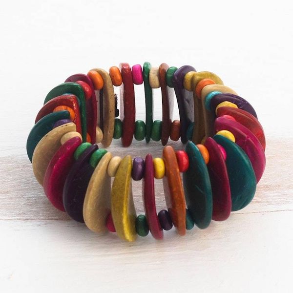 Alternate image for Unique Coconut Shell Stretch Bracelet Naa Awula