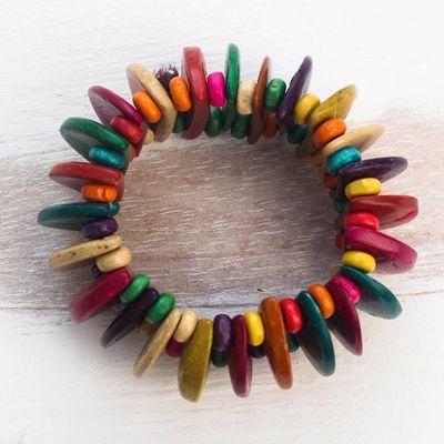Alternate image for Unique Coconut Shell Stretch Bracelet Naa Awula