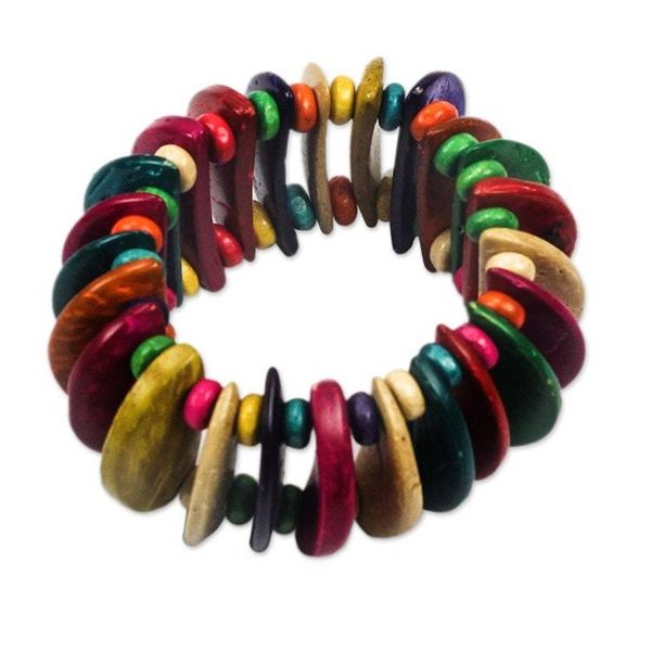 Alternate image for Unique Coconut Shell Stretch Bracelet Naa Awula