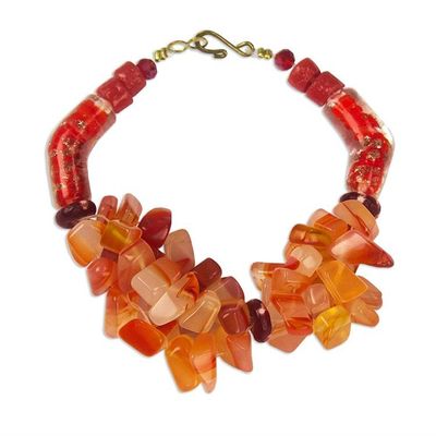 Alternate image for Agate and Recycled Glass Bracelet God of Fire
