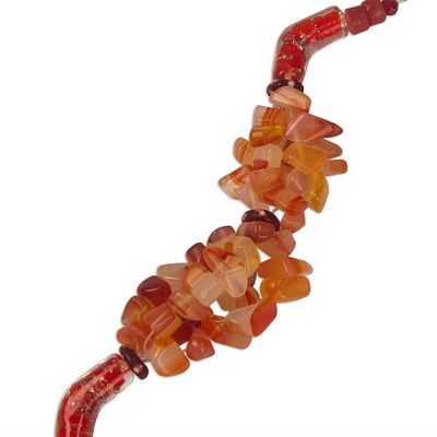 Alternate image for Agate and Recycled Glass Bracelet God of Fire