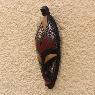 Alternate image for Baule-Inspired African Wood Mask from Ghana Baule Style