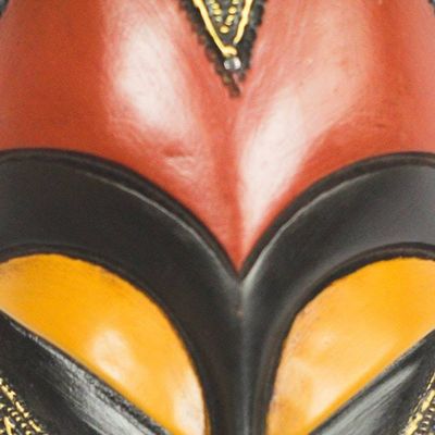 Alternate image for Baule-Inspired African Wood Mask from Ghana Baule Style