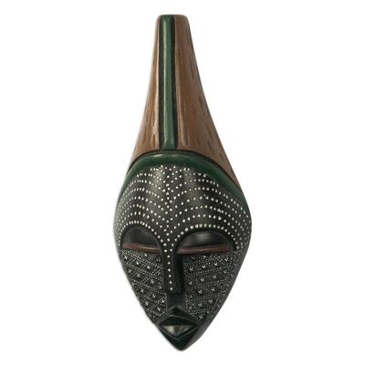 Alternate image for Handmade African Mahogany Wood Mask Elinam