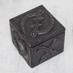 Image for Adinkra Pattern Aluminum and Wood Decorative Box from Ghana Adinkra Secret