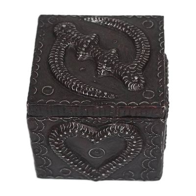 Alternate image for Adinkra Pattern Aluminum and Wood Decorative Box from Ghana Adinkra Secret