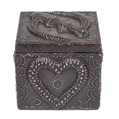 Alternate image for Adinkra Pattern Aluminum and Wood Decorative Box from Ghana Adinkra Secret