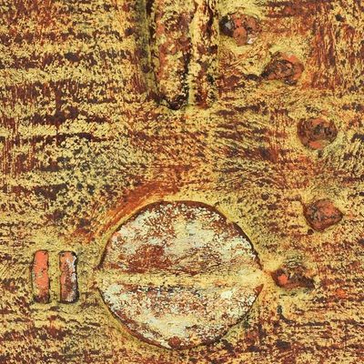 Alternate image for Rustic Sese Wood Portrait Relief Panel from Ghana Enigmatic Look