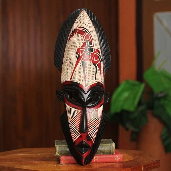 Alternate image for Hand Carved Wood Mask African Giraffe Spirit II