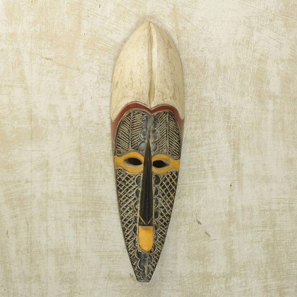 Alternate image for Handcrafted African Sese Wood Wall Mask from Ghana In the Distance