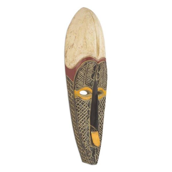 Alternate image for Handcrafted African Sese Wood Wall Mask from Ghana In the Distance