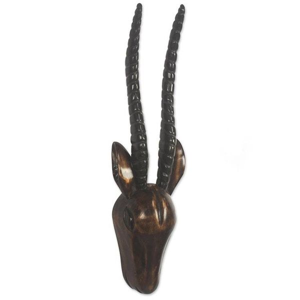 Alternate image for Hand Carved Sese Wood Antelope Mask Antelope Head II