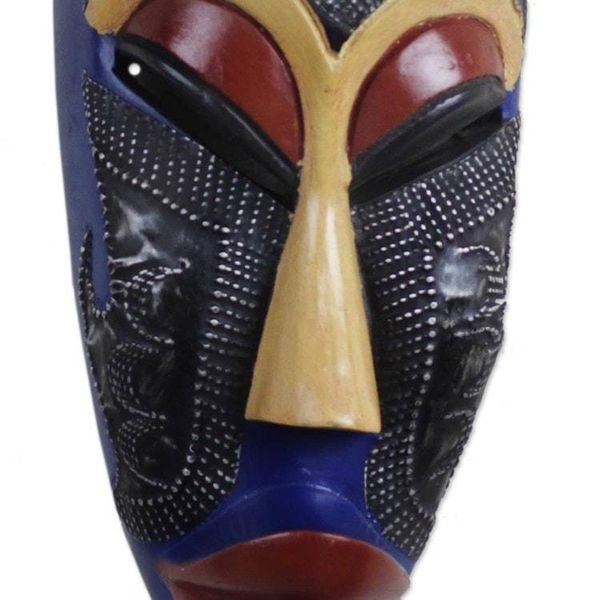 Alternate image for Ghanaian Hand Carved African Sese Wood Freedom Mask Free Wanderer