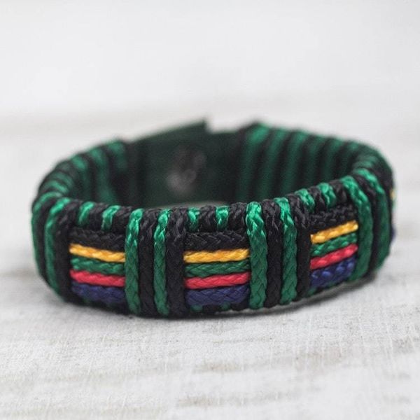 Alternate image for Artisan Crafted Colorful Mens Wristband Bracelet Kente Spirit