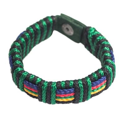 Alternate image for Artisan Crafted Colorful Mens Wristband Bracelet Kente Spirit