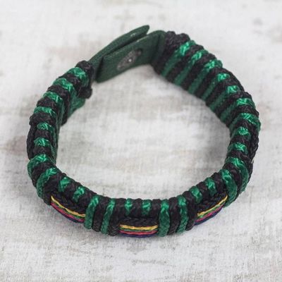 Alternate image for Artisan Crafted Colorful Mens Wristband Bracelet Kente Spirit