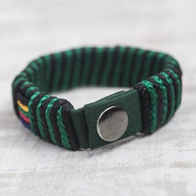 Alternate image for Artisan Crafted Colorful Mens Wristband Bracelet Kente Spirit