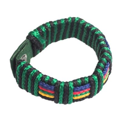 Alternate image for Artisan Crafted Colorful Mens Wristband Bracelet Kente Spirit