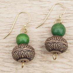 Image for Eco-Friendly Beaded Dangle Earrings from Ghana Peace of Mind
