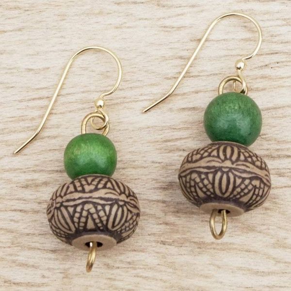 Alternate image for Eco-Friendly Beaded Dangle Earrings from Ghana Peace of Mind