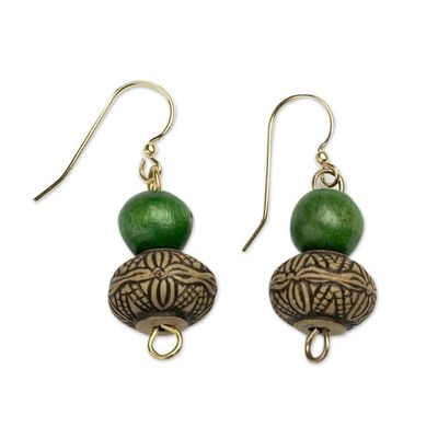 Alternate image for Eco-Friendly Beaded Dangle Earrings from Ghana Peace of Mind