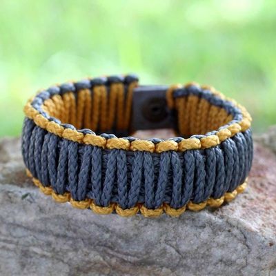 Primary image for Mens Rope Wristband Bracelet Amina in Golden Gray