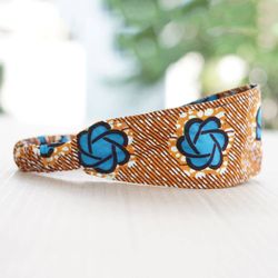 Image for Handcrafted Blue and Orange Patterned Cotton Headband Sunrise Crown