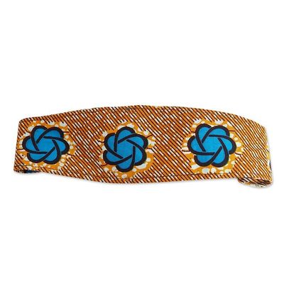 Alternate image for Handcrafted Blue and Orange Patterned Cotton Headband Sunrise Crown