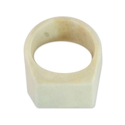 Alternate image for Bone Signet Ring with a Natural Finish from Ghana Quiet Grandeur