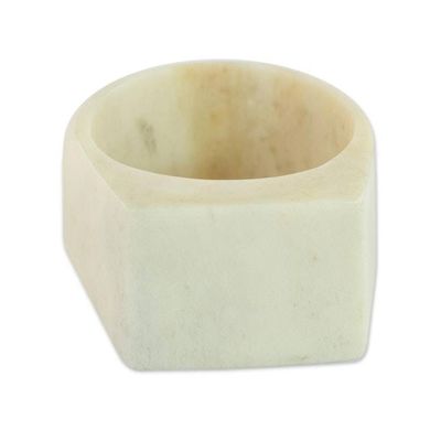 Alternate image for Bone Signet Ring with a Natural Finish from Ghana Quiet Grandeur