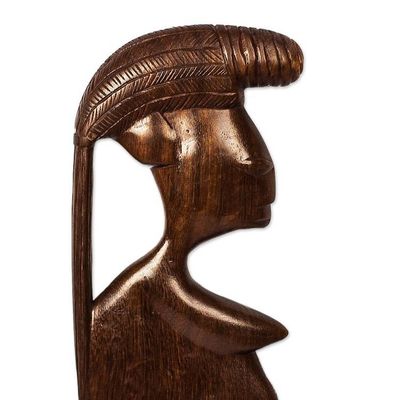 Alternate image for Hand Carved Mahogany Wood Wall Art Listen