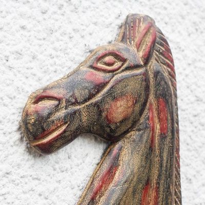 Alternate image for Rustic Sese Wood Horse Wall Sculpture from Ghana Horse Profile