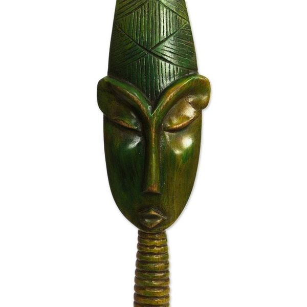 Alternate image for Green Sese Wood Fante Fertility Doll Sculpture from Ghana Green Fante